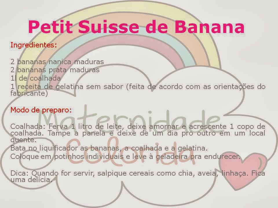 petit suisse de banana caseiro