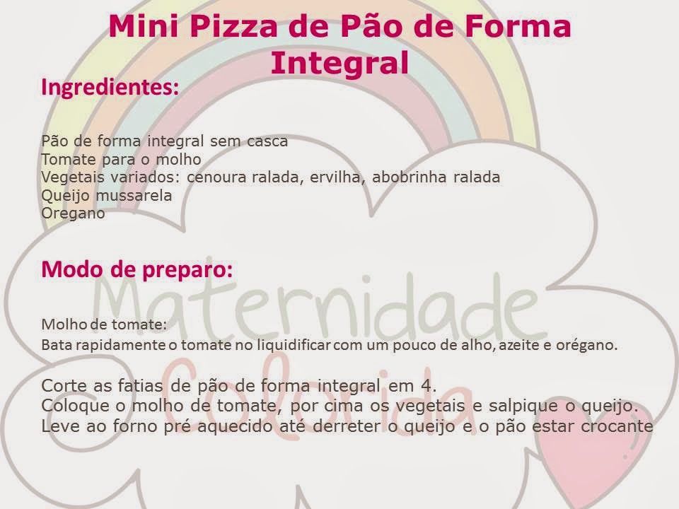 mini pizza de pão de forma