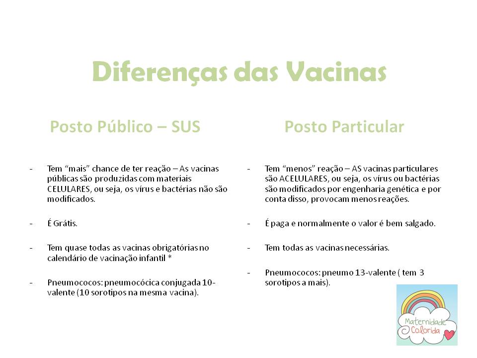 diferenca das vacinas do posto e particular